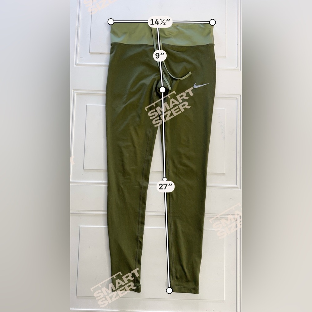 Nike Dri Fit Women’s Sz M Army Green Drawstring Ankle Leggings Yoga Pants - Picture 5 of 5